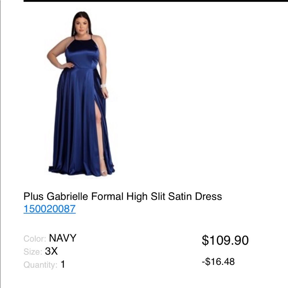 GABRIELLE BLUE SATIN DRESS